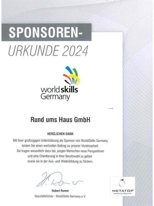 Urkunde WorldSkills Germany 2024